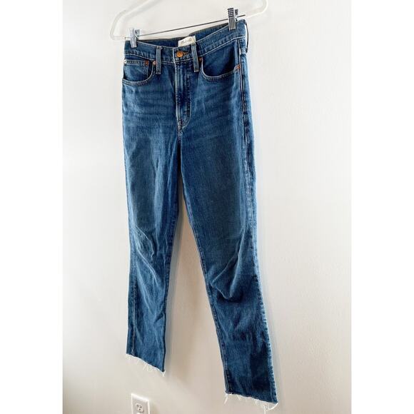 Madewell High Rise Raw Hem Perfect Vintage Jeans Blue 25 - Picture 6 of 12